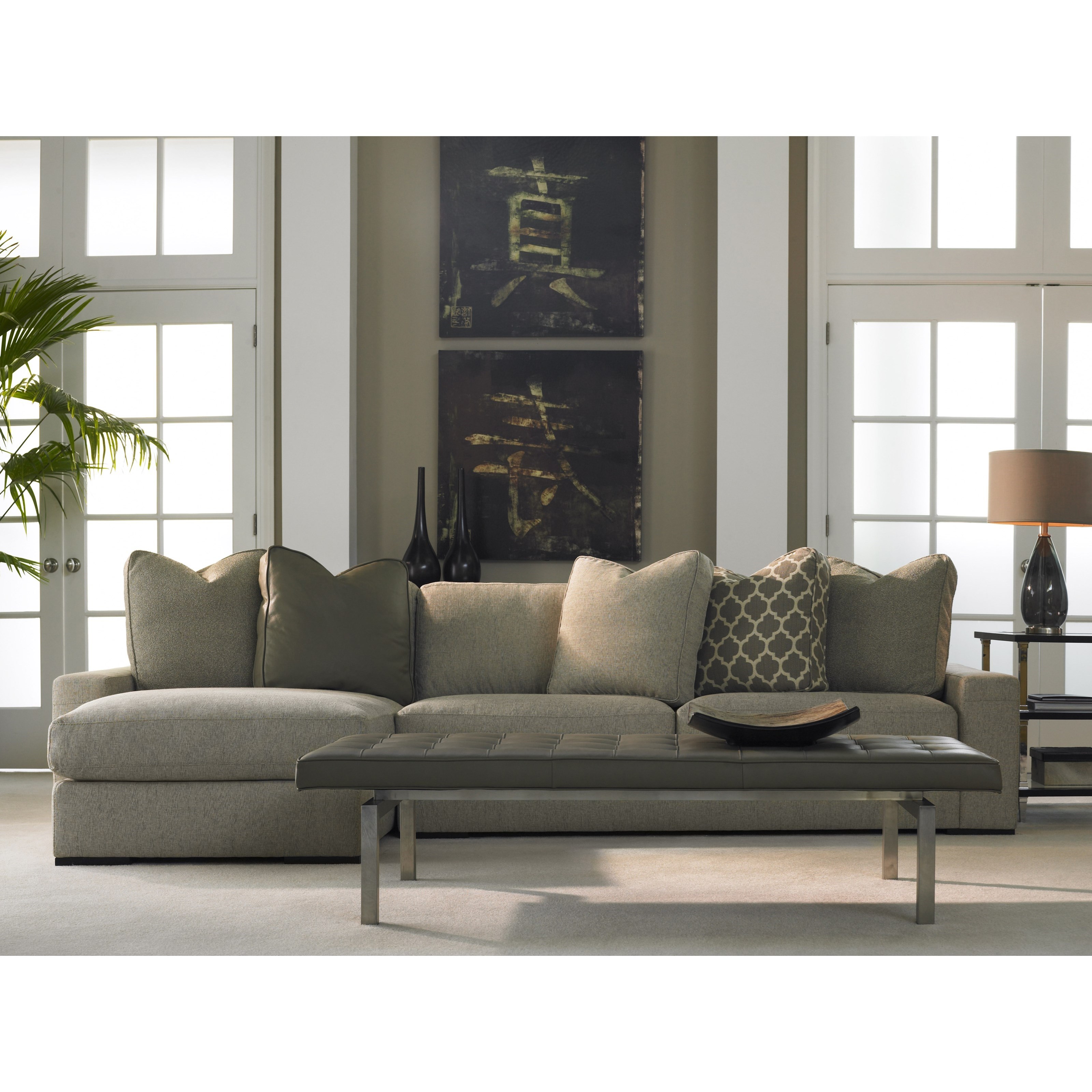 American Leather Westchester Contemporary 2Piece Sectional with Right